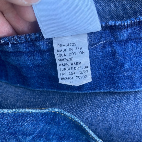 RARE VINTAGE 80s DENIM SKIRT SIZE 16 PETITE 100% COTTON MEDIUM WASH POCKETS - Picture 6 of 13